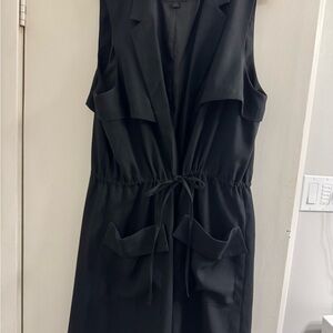 Banana Republic Black Ruched Tie Front Vest